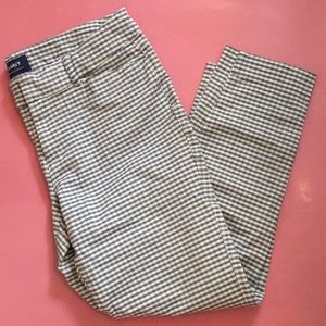 Gingham print ankle pants